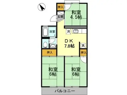 パレーシャル川口(3DK/2階)の間取り写真