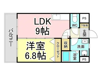 メゾンドポラリス(1LDK/4階)の間取り写真