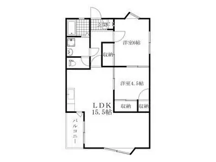 メゾン ド グラース(2LDK/1階)の間取り写真