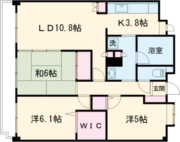 JCITY古市駅前(3LDK/11階)の間取り写真