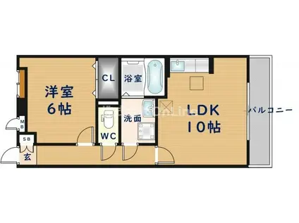 カーサ・ドレッセ(1LDK/2階)の間取り写真