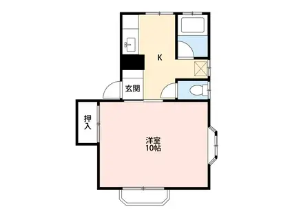 コーポシャルムI(1K/1階)の間取り写真