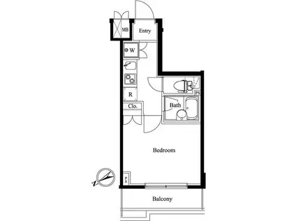 ルーブル東武練馬(1K/2階)の間取り写真