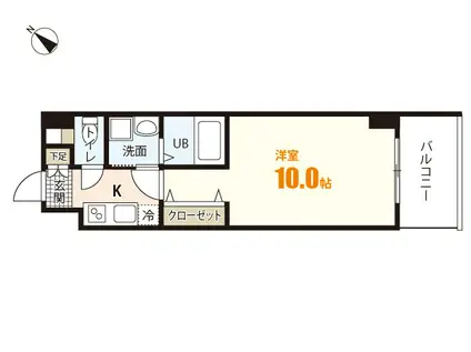 エイトバレー古市ANNEX(1K/8階)の間取り写真