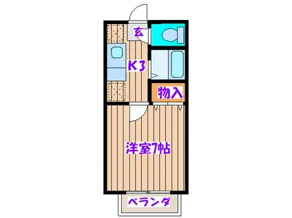 メゾンドゴール(1K/1階)の間取り写真