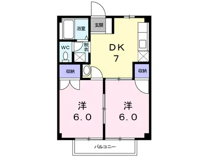 エクセレント95(2DK/2階)の間取り写真