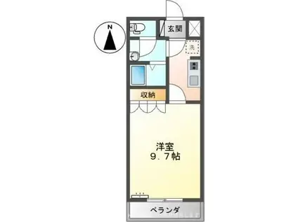 ミューズガーデンPARTII(1K/1階)の間取り写真