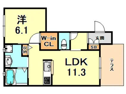 ハイツスマイル(1LDK/1階)の間取り写真