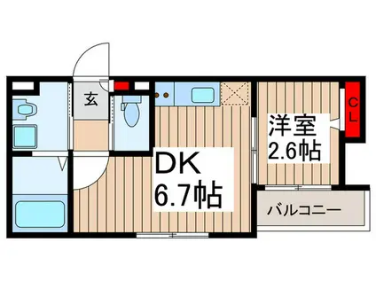 下落合6丁目計画(1DK/1階)の間取り写真