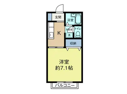 ディアス小松(1K/1階)の間取り写真