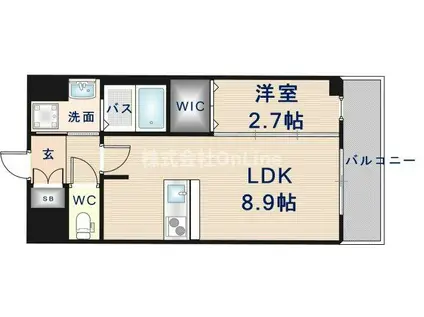 ファステート東大阪バレーナ(1LDK/2階)の間取り写真