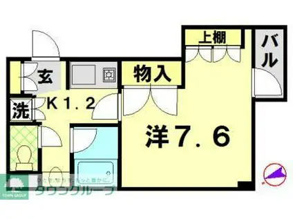 ゲイツハウス(1K/2階)の間取り写真