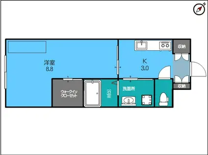 ファーストクラス古町13番町(1K/1階)の間取り写真