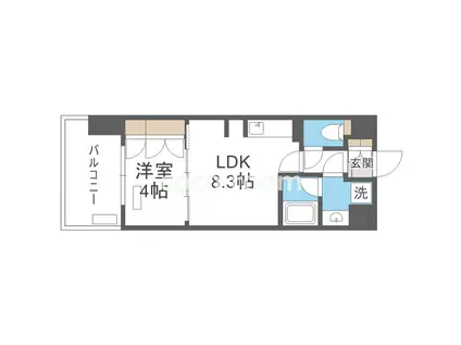 アーバンドルフ天満(1LDK/13階)の間取り写真