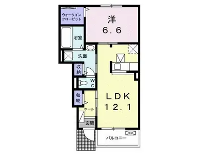 ラネ・ド・シアンA(1LDK/1階)の間取り写真