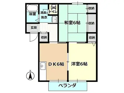 総社Sフラッツ(2DK/2階)の間取り写真