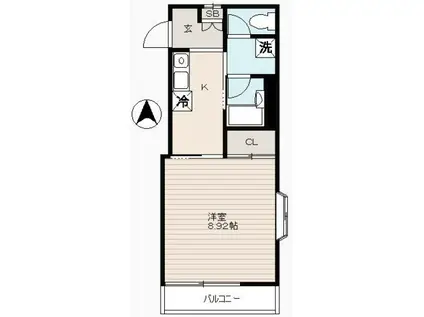 ファミーユTAKADA(1K/4階)の間取り写真