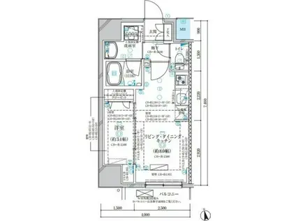ディアレイシャス名古屋浄心(1LDK/2階)の間取り写真