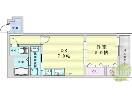 フジパレス出来島イースト1番館(1DK/2階)の間取り写真