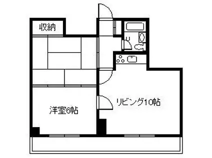 エーコー2条ビル(2LDK/4階)の間取り写真