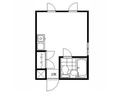 都営大江戸線 西新宿五丁目駅 徒歩3分 3階建 築37年(ワンルーム/2階)の間取り写真
