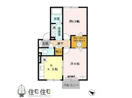 カトゥリアン(2K/1階)の間取り写真