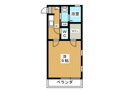 ガーデンシルク丸井(1K/2階)の間取り写真