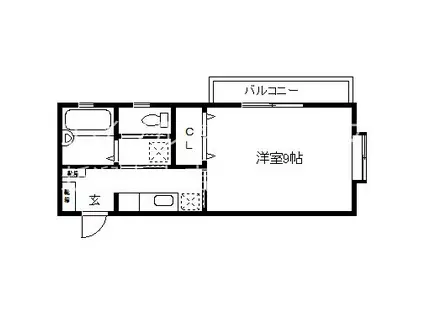 リベロ坂井東A棟(1K/1階)の間取り写真