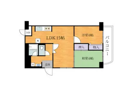 サンハイツ和泉砂川(2LDK/4階)の間取り写真