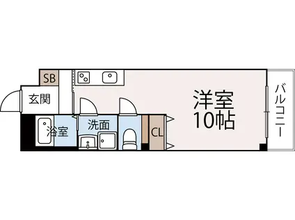 THE CITY太秦(1K/2階)の間取り写真