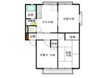 サンビレッジ南一色A(3DK/2階)の間取り写真