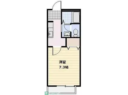 セレネM・M(1K/1階)の間取り写真