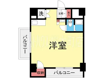 グランドメゾン桜木町(ワンルーム/4階)の間取り写真