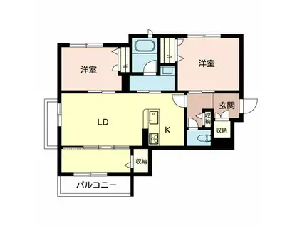 MAISON BONHEUR(2SLDK/2階)の間取り写真