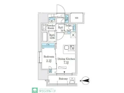 ヴィークブライト湯島(1DK/5階)の間取り写真