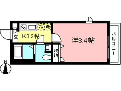 シャーメゾン新宿(1K/3階)の間取り写真