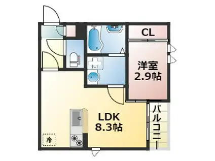 G-SMART CHARMANT(1LDK/2階)の間取り写真