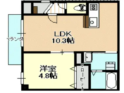 SFIDA天王寺南(1LDK/1階)の間取り写真