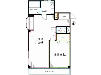 ハイツアゼリア(1LDK/2階)の間取り写真