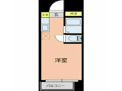 エンゼルハイツ(ワンルーム/1階)の間取り写真