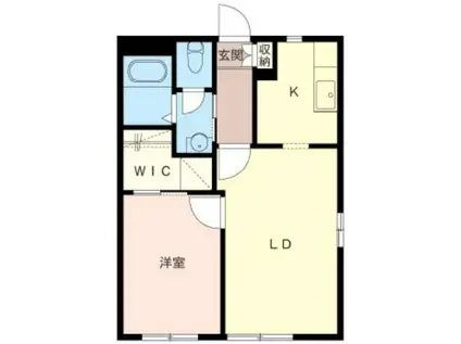 パークサイドS(1LDK/1階)の間取り写真