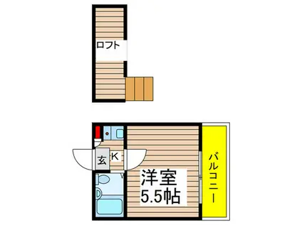 リッチワン八千代台(1K/2階)の間取り写真