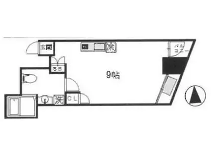 リエナハイツ(ワンルーム/2階)の間取り写真