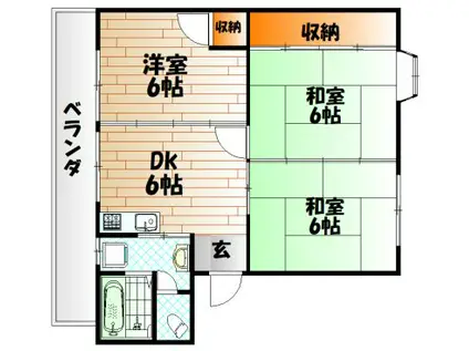 ハイツ池田(3DK/3階)の間取り写真