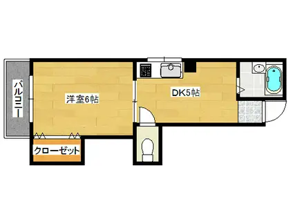 レジデンスイシダ(1DK/2階)の間取り写真