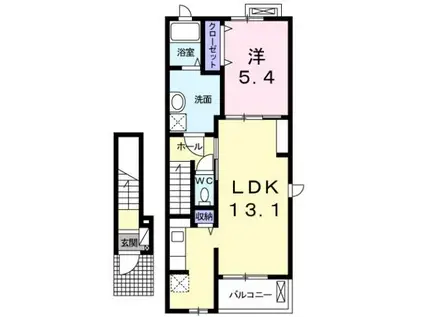 ヴェルデ神田(1LDK/2階)の間取り写真