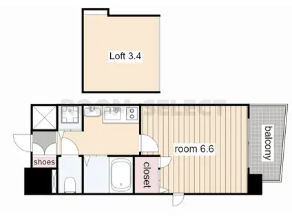 プレサンス大須観音駅前サクシード(1K/13階)の間取り写真