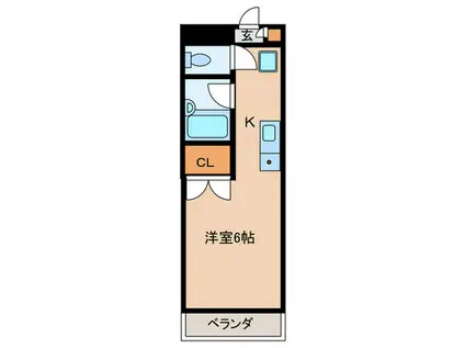 瀬高マンション(1K/2階)の間取り写真