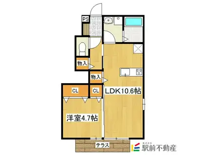 シャルムメゾンA棟(2LDK/1階)の間取り写真