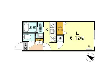 MODULOR白山II(1K/3階)の間取り写真